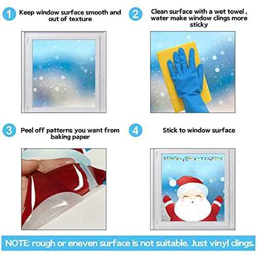 MISS FANTASY Christmas Window Clings Decorations 10 Sheets Large Merry Snowflake Window Stickers Decals for Glass Double Sided Christmas Decorations for Home Office School Classroom