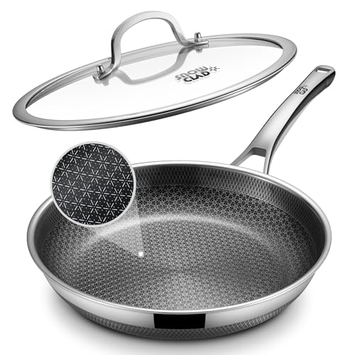 10-Inch Non-Stick Frying Pan with Lid - Stainless Steel Skillet