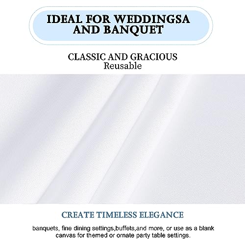 White Rectangle Tablecloth 60x102 Inch - 10 Pack Stain & Wrinkle Resistant Polyester