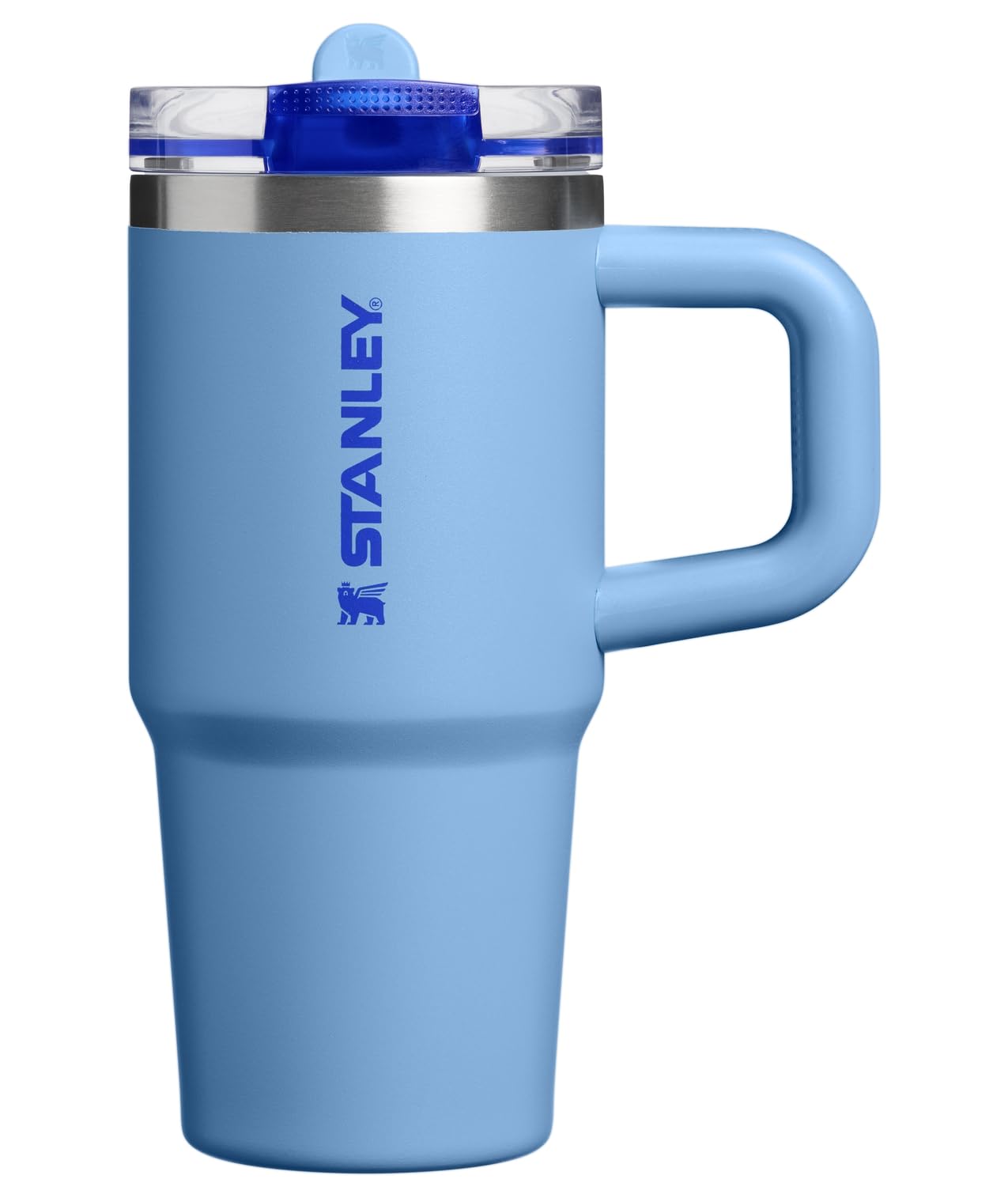 STANLEY Quencher ProTour Flip Straw Tumbler with Leakproof Lid 14 oz | Built-In Straw & Handle | Cupholder Compatible for Travel | Insulated Stainless Steel Cup | BPA-Free | Blue Sky