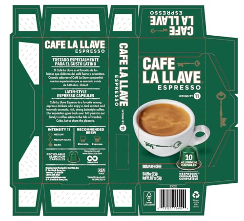 Latin Style Espresso Pods Dark Roast Pack of 2 - 80 Count Compatible with Nespresso