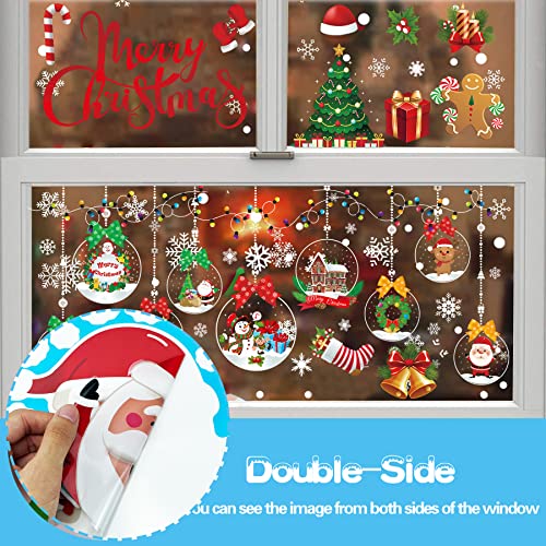 Funnlot Christmas Window Clings - 10 Sheets Holiday Decorations for Windows & Mirrors