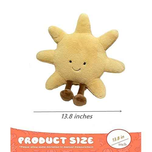 JOSON Sun Shaped Plush Toys, Soft Bedside Sofa Pillows, Used for Home Decoration as Birthday Gifts for Children and Girls (Sun)