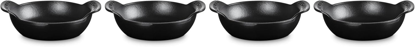 Le Creuset Enameled Cast Iron Mini Round Braiser Set - 4 Pieces, 0.3 Qt, Matte Black Finish