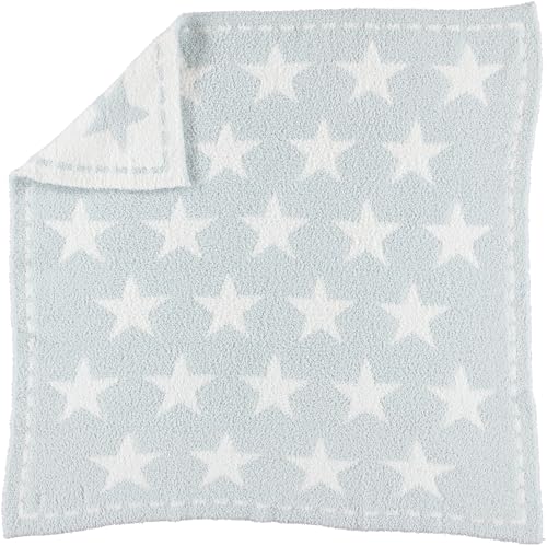 Barefoot Dreams Dream Receiving Blanket Aqua Ice White Stars Baby Variation