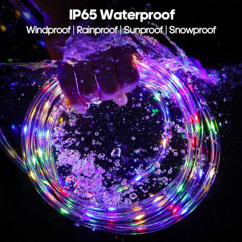 Multicolor 100Ft LED Rope Lights for Outside with Remote & Plug