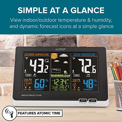 La Crosse Technology Black Advanced Weather Station with Full-Color LCD & Atomic Time