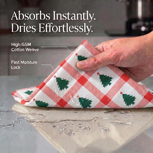 Urban Villa Christmas Tree Kitchen Towels 20x30 (Set of 6) 100% Cotton