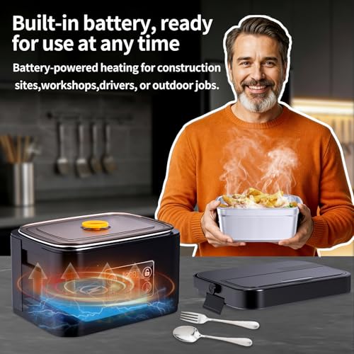 Mangoin Cordless Electric Heated Lunch Box 1.5L Food Warmer Portable Food Container