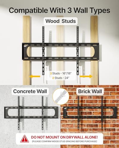 monTEK 60-120 Inch Heavy Duty Tilting TV Wall Mount up to 300 lbs