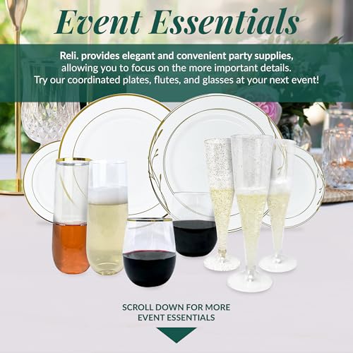Reli. Disposable 12oz Clear Wine Glasses - 48 Pack, Shatterproof & BPA-Free