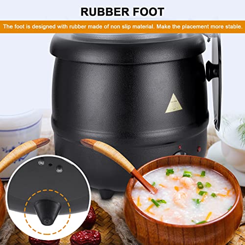 YMJOINMX Black Food Soup Kettle Warmer with Ladle - Commercial Countertop Buffet