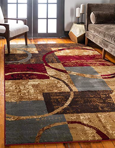 Unique Loom 5'3 x 8' Rectangular Modern Abstract Area Rug Multi/Beige