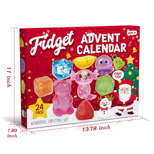 Christmas Advent Calendar 2026 with 24 Colorful Squishy Toys - Holiday Countdown Calendar for Kids & Teens