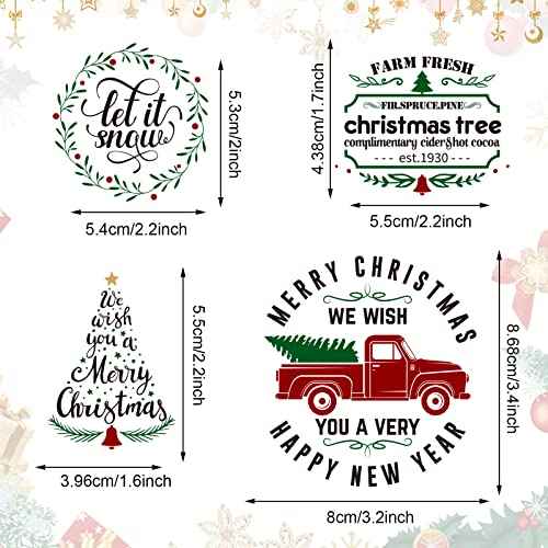 Epakh 45 Pcs Large Christmas Inspirational Vinyl Stickers for Crafts Scrapbooking Christmas Ball Bottle Decals Positive Word Window Stickers Motivational Quote Wall Decal, 45 Color Words(Joy Style)
