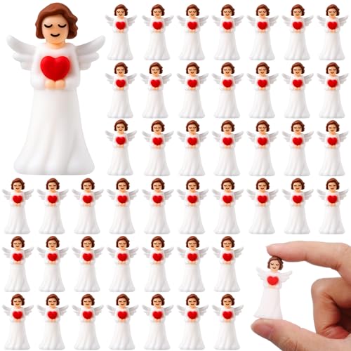 Halloscume Angel Christmas Mini Figurines - 50pcs Holiday Decor & Ornaments