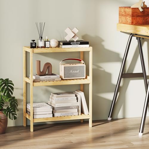 Elepude 3-Tier Bamboo Bathroom Shelf - Multifunctional Storage Organizer