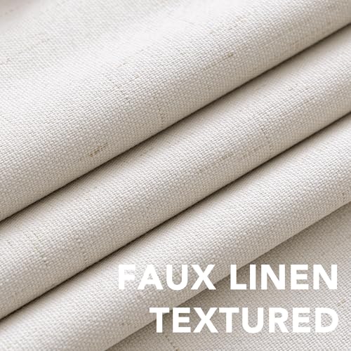 H.VERSAILTEX 100% Blackout Linen Curtains - Ivory, 52"W x 84"L, Pack of 2