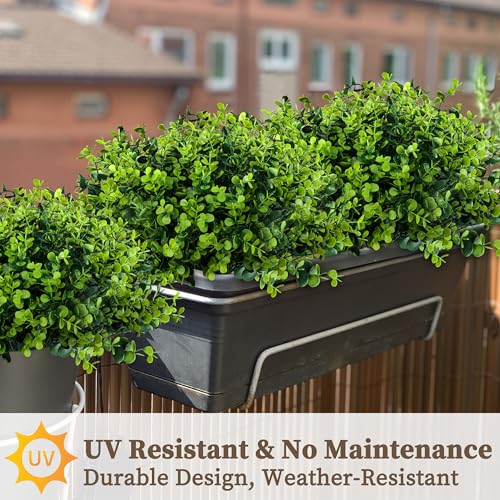 Artificial Greenery Boxwood Plants Set - 20 Bundles Outdoor Decor