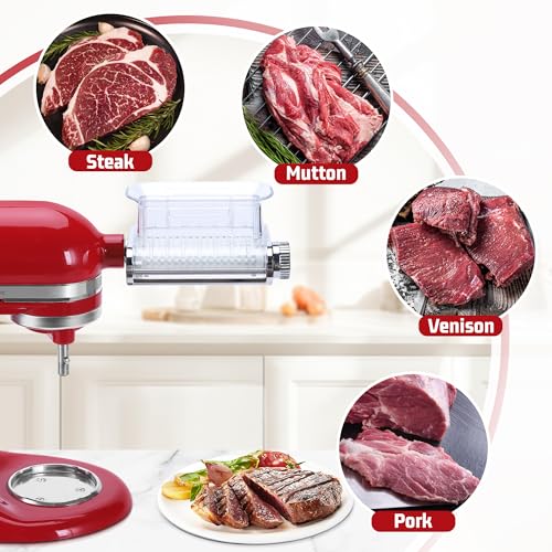 Meat Tenderizer Attachment for KitchenAid Stand Mixers - Transparent, 3 Adjustable Thickness