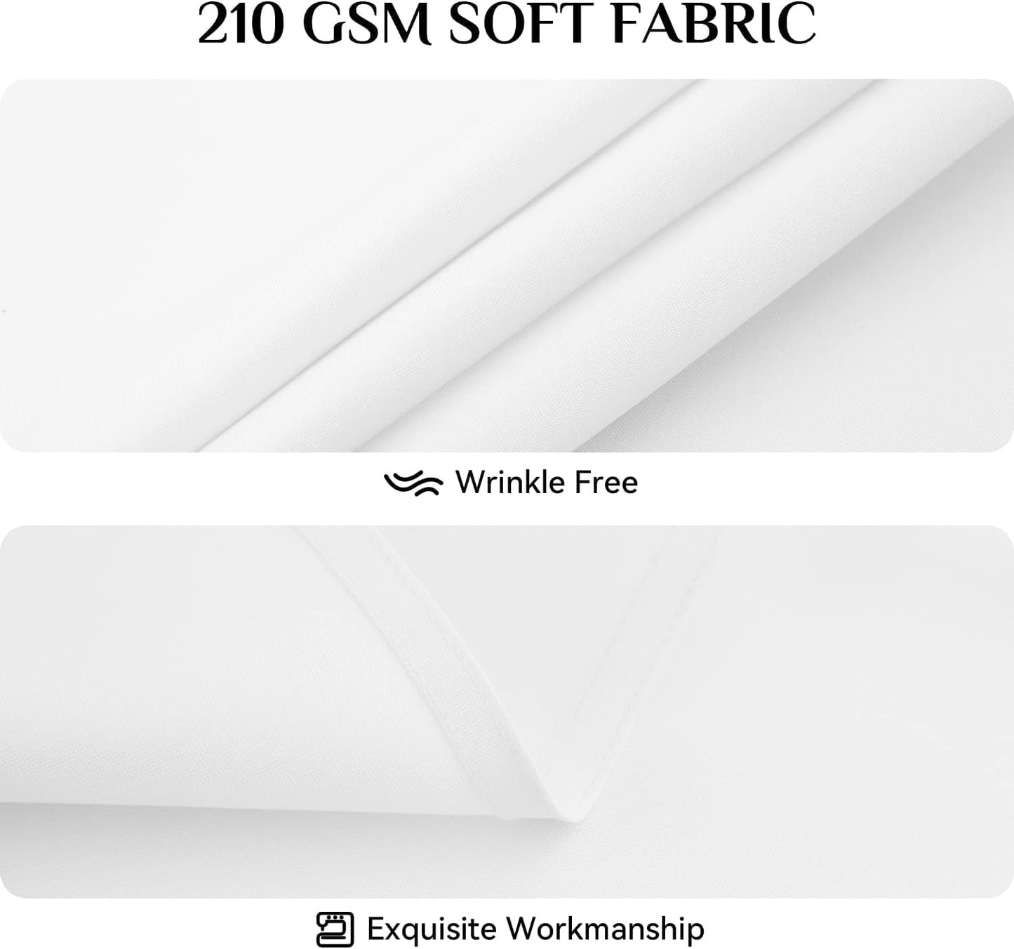 Softalker Round Tablecloth, Waterproof & Stain Resistant Table Cloth Wrinkle Free Fabric Washable Polyester Table Cover for Spring/Party/Outdoor(60R)-White
