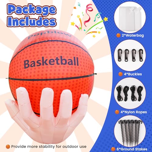 6Ft Inflatable Basketball Yard Decor with LED Lights Outdoor Holiday & Party