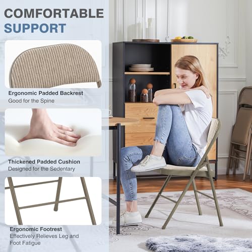 Foldable Padded Outdoor Dining Chairs 2 Pack - Sturdy Patio Seating