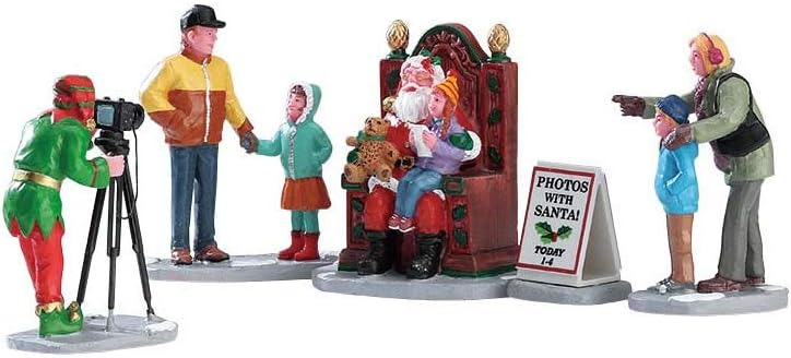 Lemax Christmas Village | Santa Photo Set of 5 - Festive Holiday Decor for Your Home