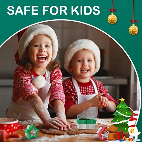 Toekt Christmas Cookie Cutter Set 8 Piece Holiday Baking Molds with Comfort Grip - Xmas Party Supplies