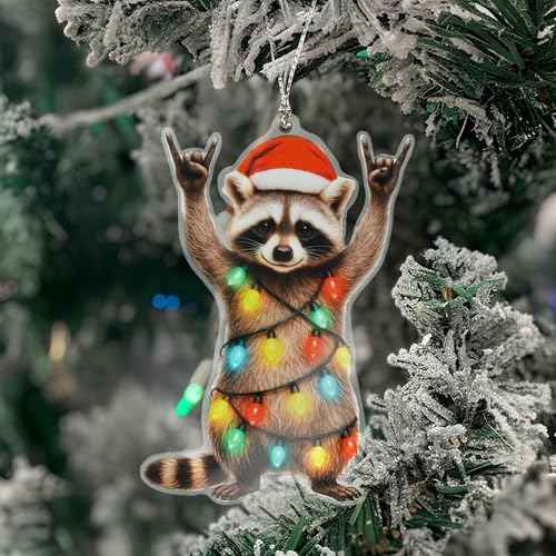 Raccon Gifts - Raccoon Christmas Ornaments - Animal Lovers Ornaments - Racoon Ornament - Christmas Ornament 2025 - Christmas Ornament 2025 - White Elephant Gifts - Xmas Tree Funny Decoration