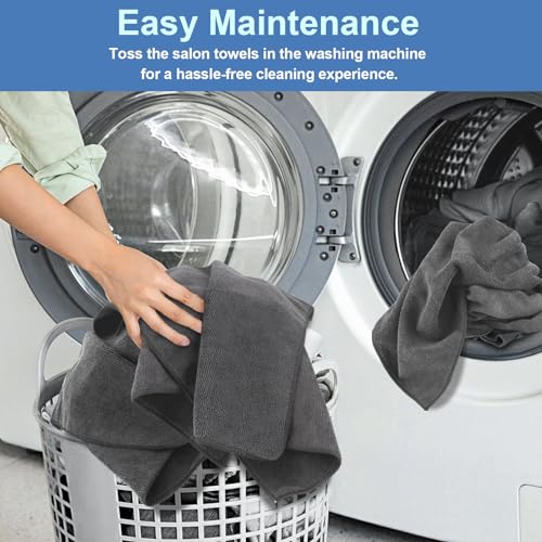 Grey Microfiber Gym Towels Set - 48 Pack Hand & Salon Towels