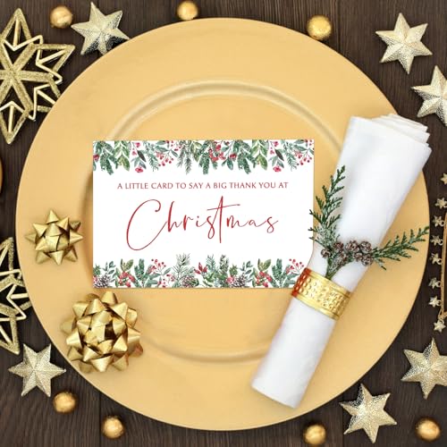 25-Pack Christmas Thank You Cards with Envelopes - 7.9x6in Stationery Set