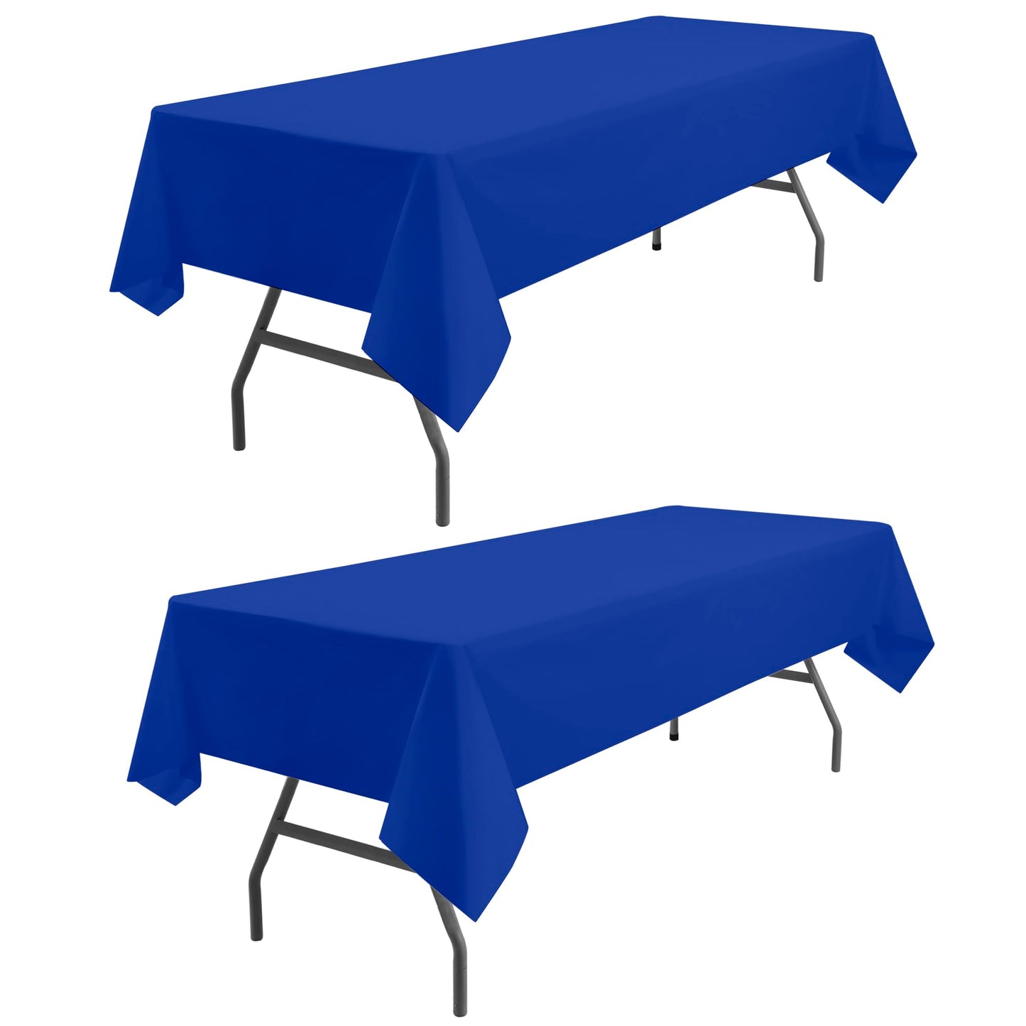 odibo Royal Blue Tablecloths Plastic 2 Pack Dark Blue Disposable Table Covers 54" x 108" Sapphire Blue Table Cloths for Parties Birthdays Weddings Holiday Banquet Fits up to 8 Foot Rectangle Tables