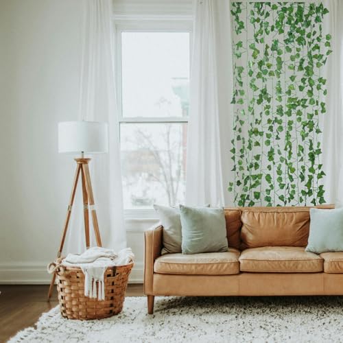 Fake Vines for Room Decor(12 Pack 84 Feet) Aesthetic Artificial Plant Ivy Leaves Hanging Greenery Garlands for Home Bedroom Wall Wedding Christmas Party Office Patio Outdoor Garden D?cor