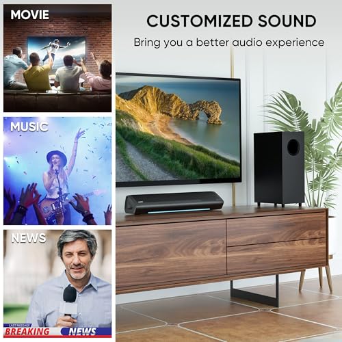 Home Theater Sound Bar with Subwoofer for TV and PC, Surround System