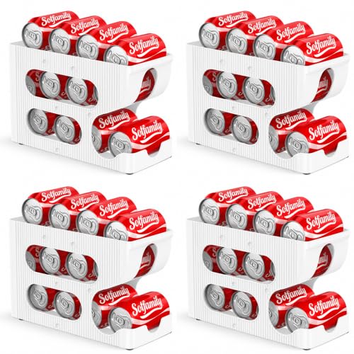 4 Pack Soda Can Organizer for Pantry & Fridge - Holds 48 Cans, FIFO Design