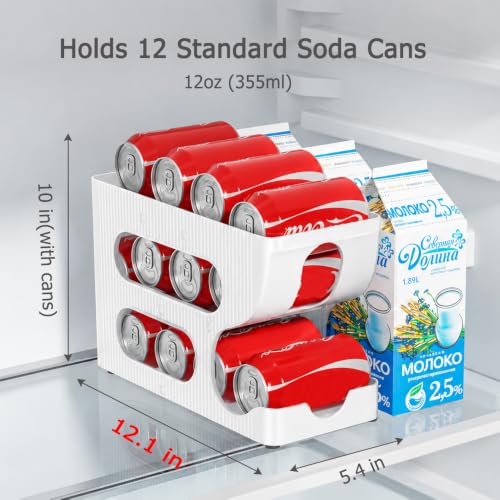 4 Pack Soda Can Organizer for Pantry & Fridge - Holds 48 Cans, FIFO Design