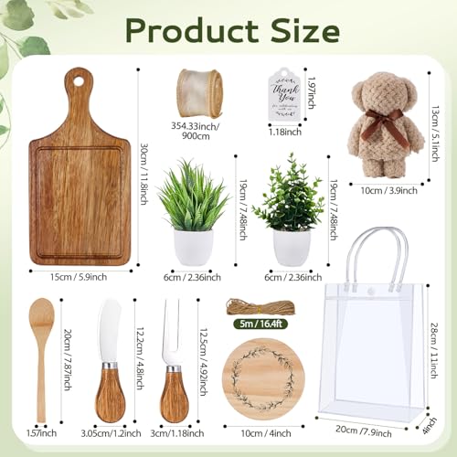 Baby Shower Prize Set - 6 Acacia Square Shaped Cheese Boards & Gift Items - Wishfond