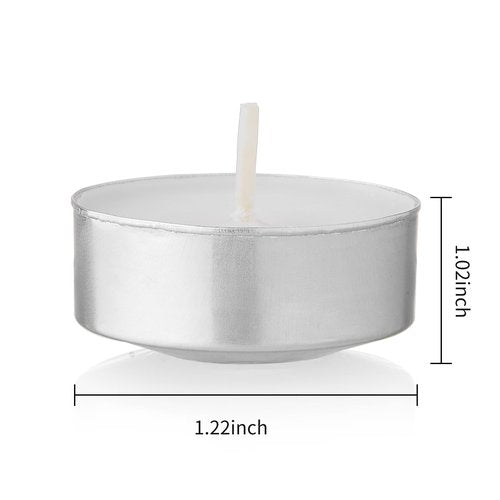 100-Pack Scented White Tealight Candles - 2 Hour Burn Time, Natural Palm Wax, Smokeless, with Cotton Wick in Aluminum Shell - Ideal for Weddings, Bathing, and Festive Decor - 1.2" x 1"