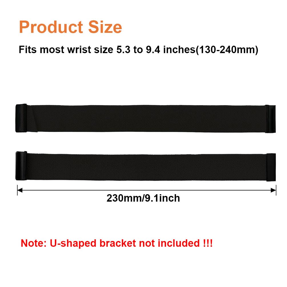 YOFUNTLE Stretchy Bands Compatible for WHOOP 4.0 - Breathable Nylon Strap Wristband - Soft, Comfort, Durability, Breathable, Easy to Use and Adjustable (Black)