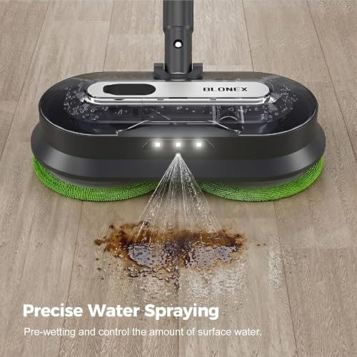 BLONEX Dark Grey Cordless Electric Mop with Spray & Detachable Water Tank