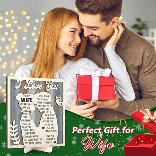 Gifts for Wife Birthday, Anniversary Romantic Gifts for Wife Her, Mothers Day Christmas Gifts for Wife Wood Signs Plaque Gifts