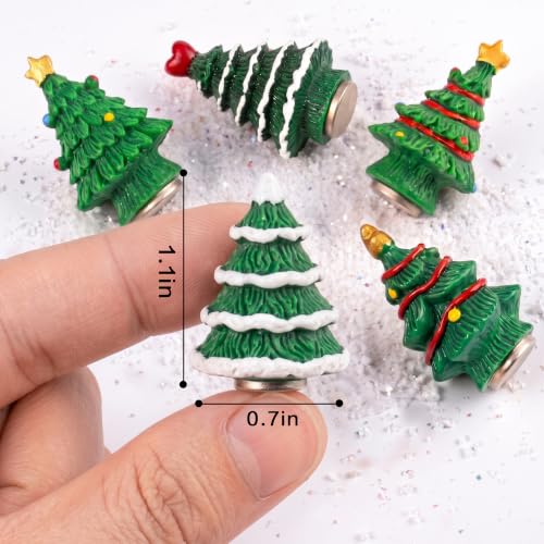 Christmas Tree Magnetic Door Hinge Heads Decorative Toppers (Set of 5) – Green