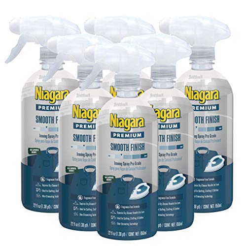 Niagara Spray Starch 22 Oz Pack of 6 - Non-Aerosol Ironing Spray, Reduces Wrinkles, Biodegradable
