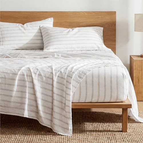 Bedsure Striped Sheets King Size-Imitation Cotton Fits Up to 16"