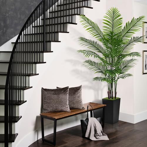 Black 6ft Artificial Palm Tree with Planter - Realistic Faux Indoor Tree