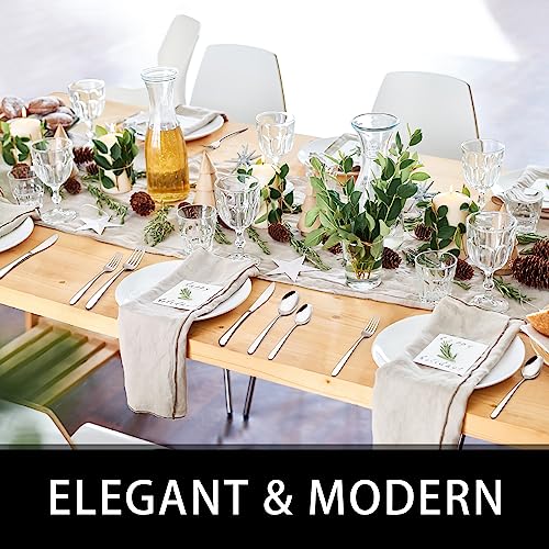 Heavy Duty 49-Piece Silverware Set with Organizer - Stainless Steel Flatware for 8