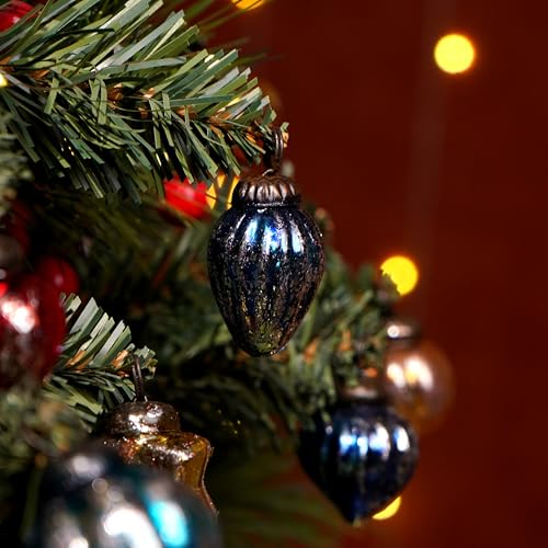 IndianShelf Retro Multi 1.25 Inch 25 Pieces Vintage Glass Christmas Tree Ornaments