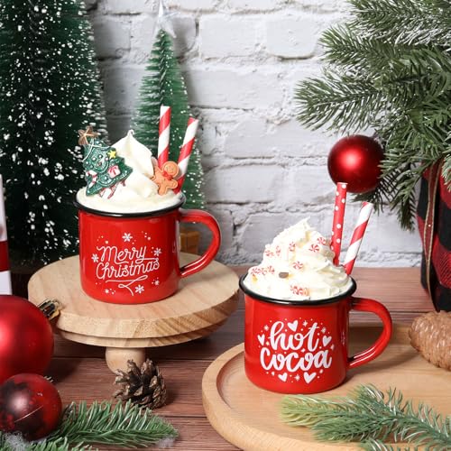 Jingmore 2 Pcs Christmas Coffee Bar Decor with Faux Whipped, 2.4 x
