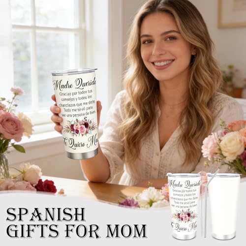 Keluna Mother's Day Tumbler Gifts Spanish Mom Design 20 oz Insulated Travel Mug - Madre Querida Abuela